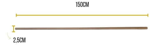 6 Cabos Para Rastelo Ancinho 150cm Madeira Angelim