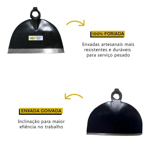 Enxada Larga Goivada Amolada Forjada 2,0 Sem Cabo TARZA