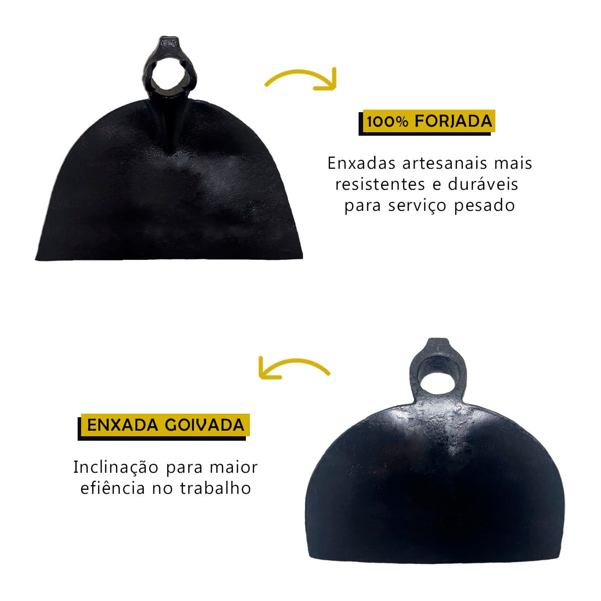 Enxada Larga Goivada Forjada 2,5 Sem Cabo