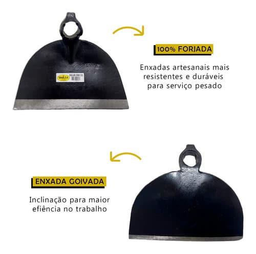 Enxada Larga Forjada Tarza 2,5 Com Cabo