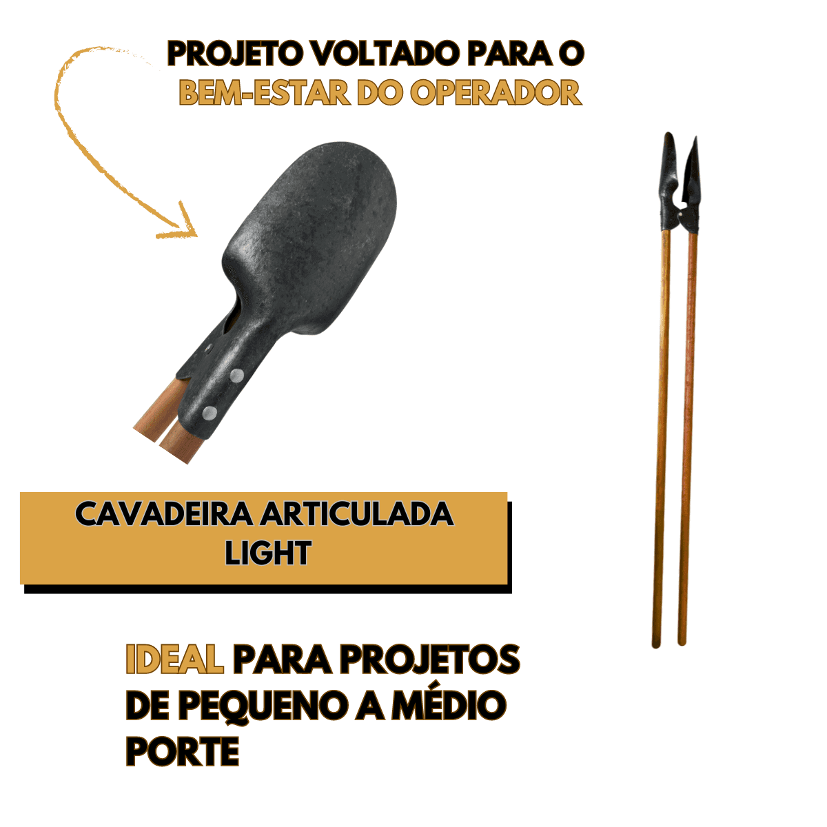 Cavadeira Articulada Standard Cabo 1,8m Forjada Light