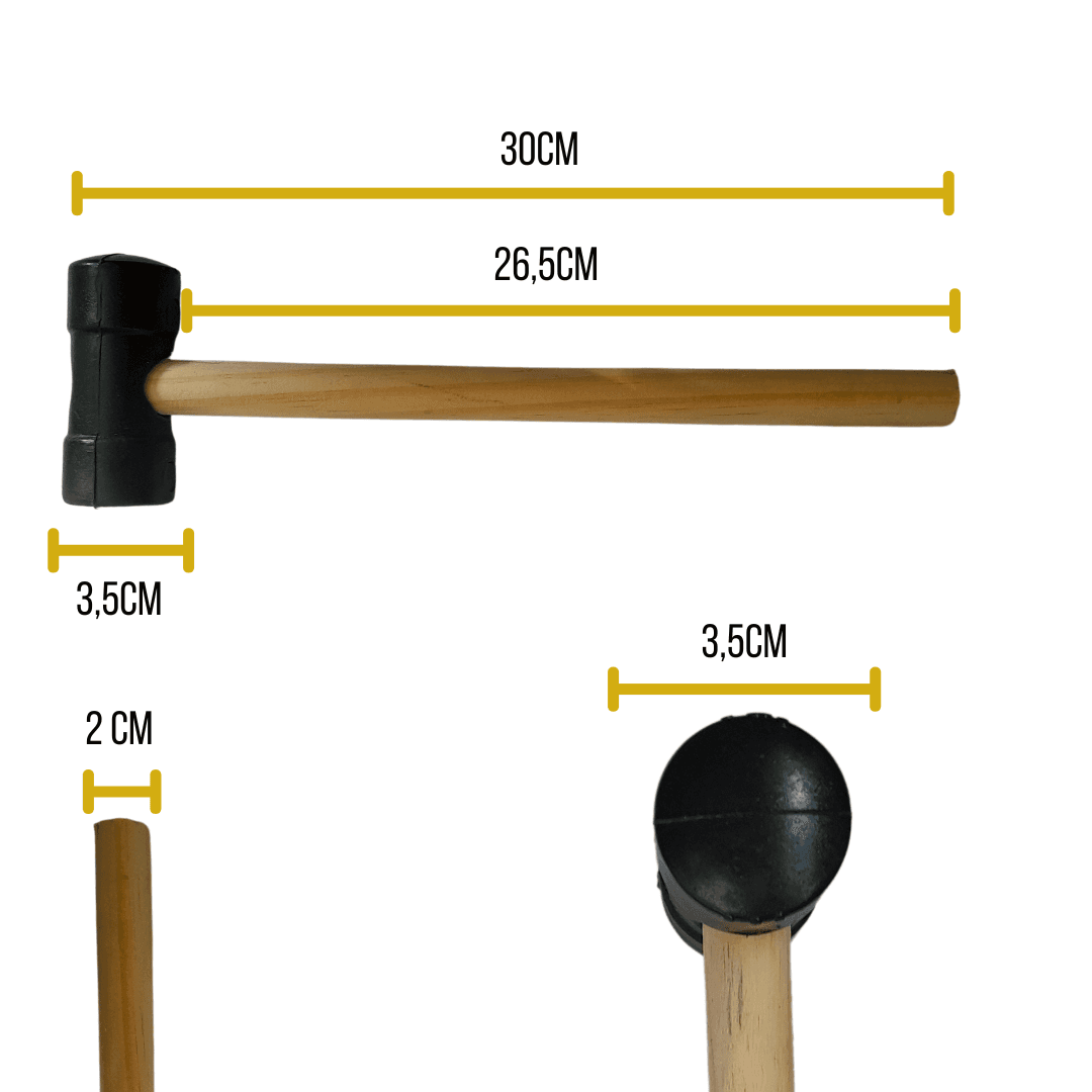 Martelo Azulejista Borracha Preto 40 mm