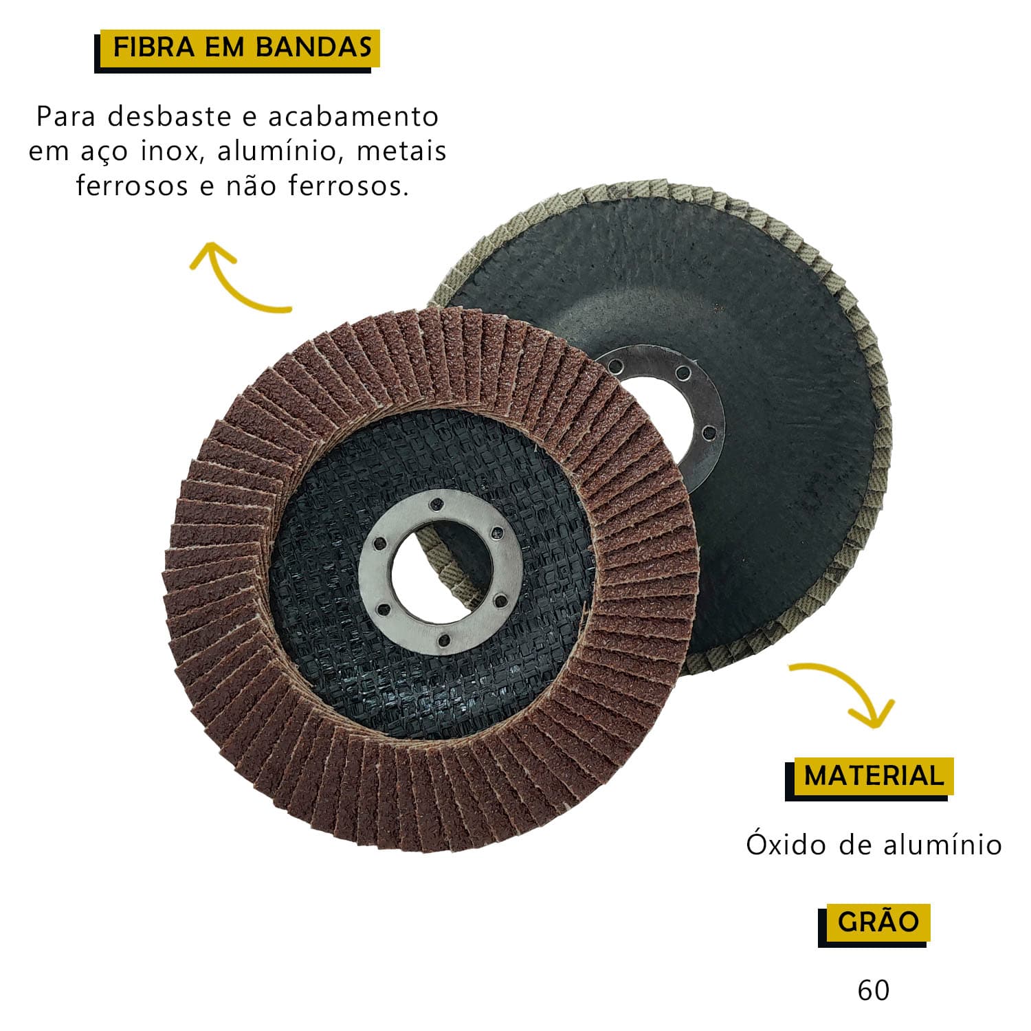 Disco de Lixa Flap Grão 60 4.1/2 -115mm TARZA