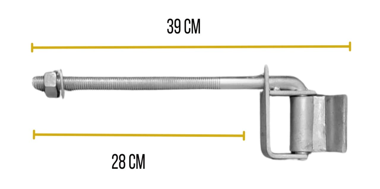 Dobradiça Para Porteira Tubo Redondo Rústica 1/4 x 2.1/2"