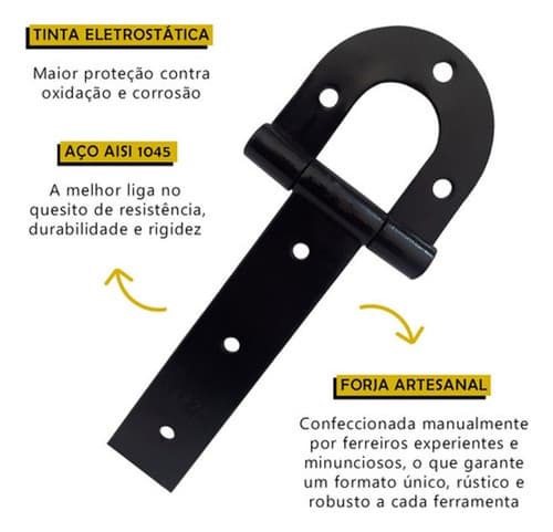 4 Un Dobradiças De Porteira Ferradura 300mm 