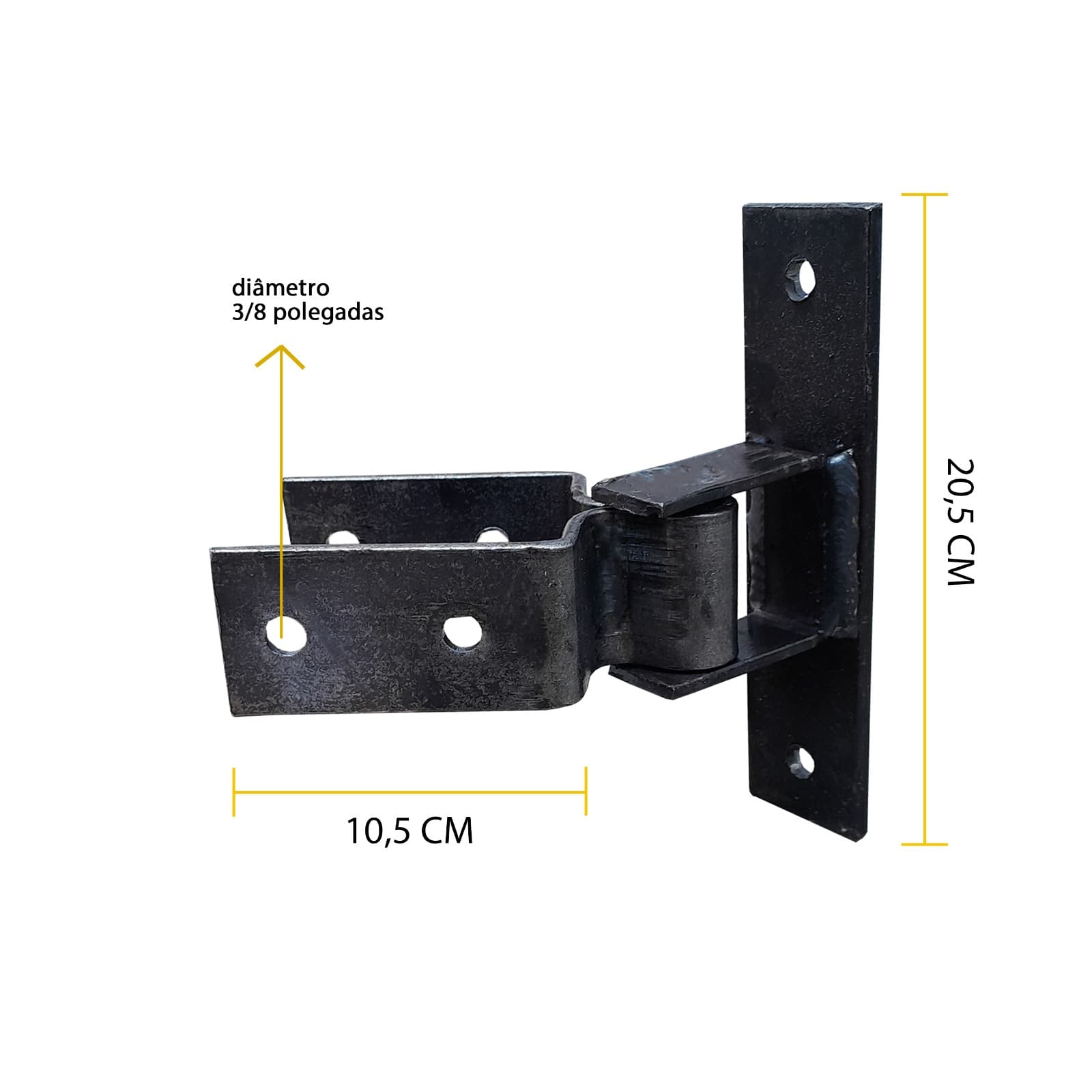 Par De Dobradiça Para Porteira H 70mm Forjada Tarza