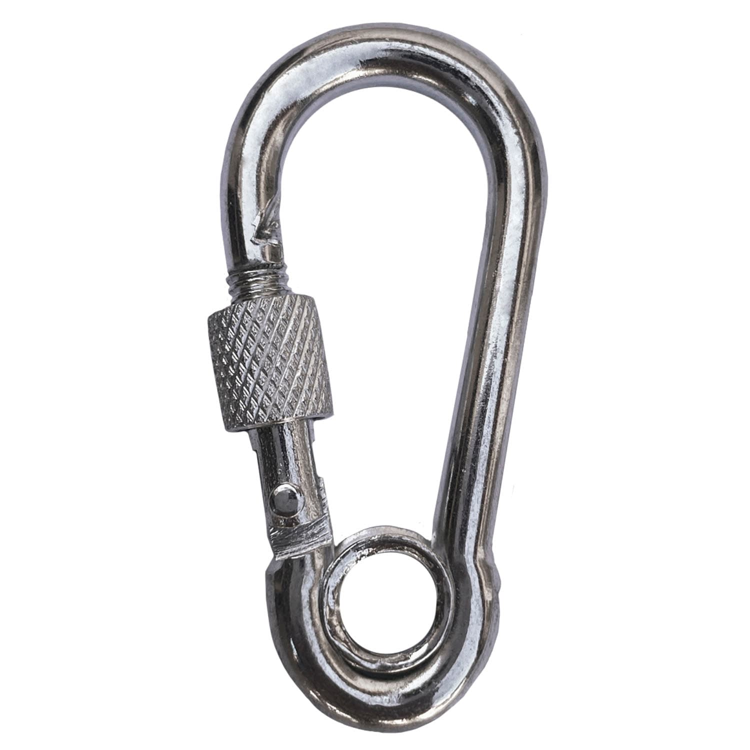 Mosquetão De Aço C/ Trava Rosca Dupla 6 cm 120 KG
