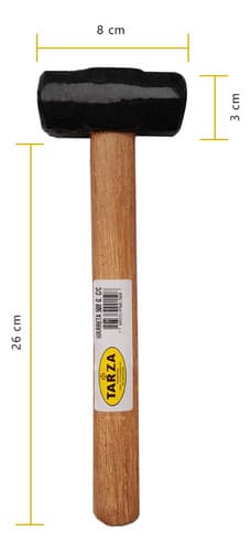 Marreta 500g + Talhadeira Red. 8' + Ponteiro Red. 8' Tarza