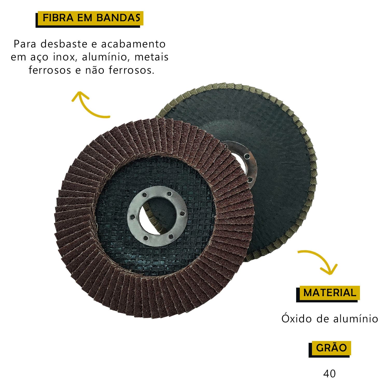Disco de Lixa Flap Grão 40 4.1/2 -115mm TARZA