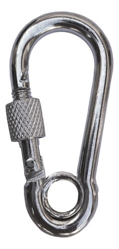 4 Unidades Mosquetão De Aço C/ Trava Rosca Dupla 6 Cm 120 Kg