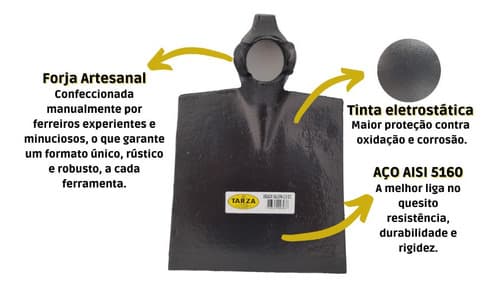 Enxada Valeira Forjada 2.5 Sem Cabo Tarza