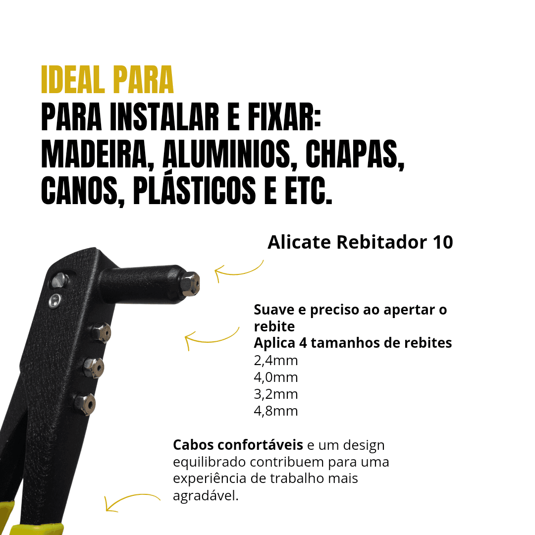 Rebitadeira Alicate Rebitador Manual 10" Pol Profissional Alicate Pop