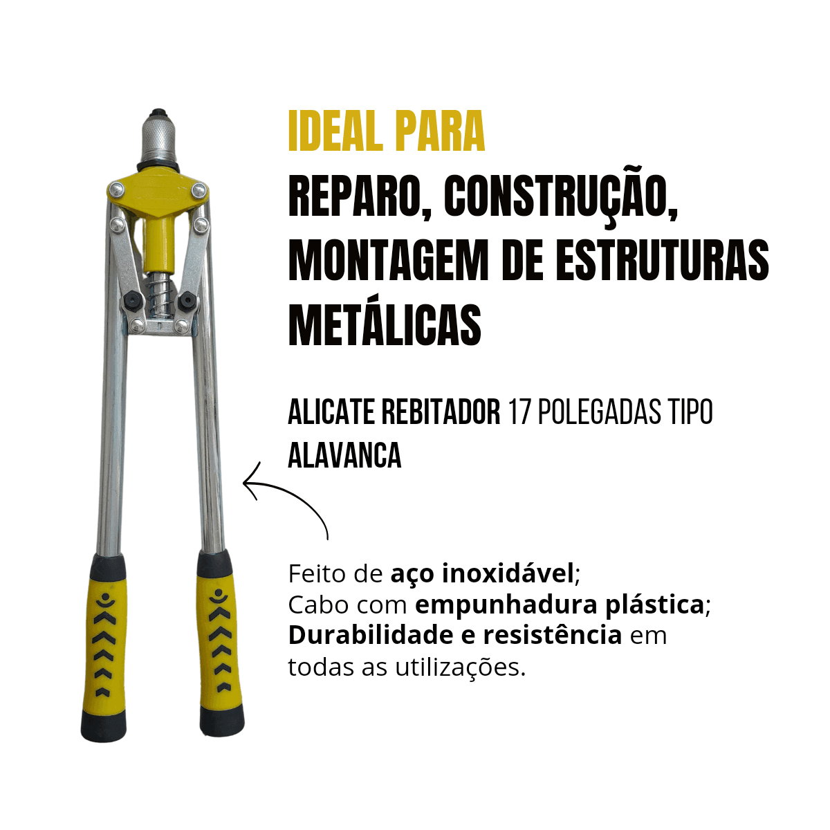 Alicate Rebitador Tipo Alavanca 17 Polegadas Profissional