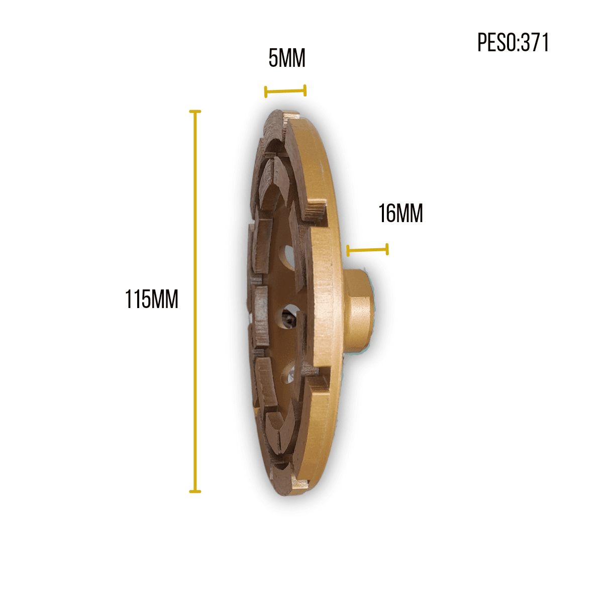 10 UN Rebolo Diamantado Turbo Segmentado 115mm X M14