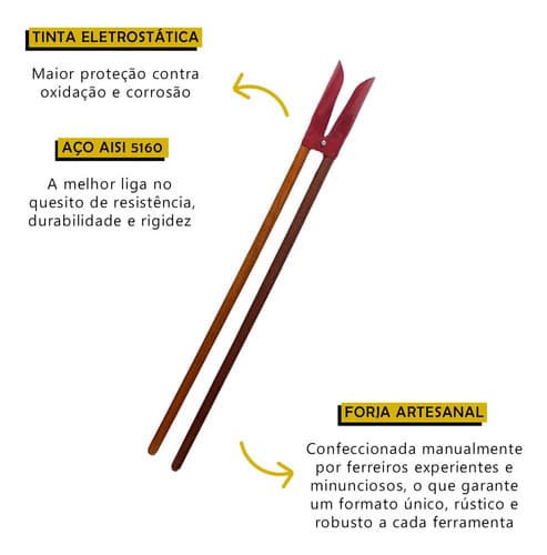 Cavadeira Articulada Standard Com Cabo 1,2m Forjada Tarza