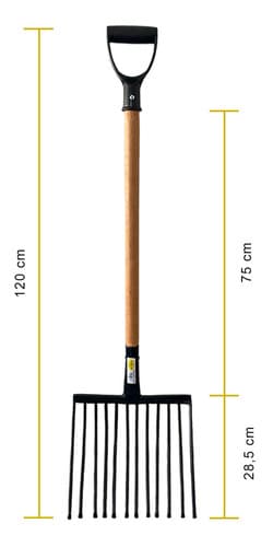 Forcado Profissional 12 Dentes Cabo Pá Garfo Cascalho Tarza