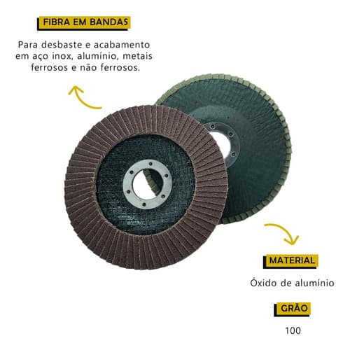 10 Peças De Disco Para Desbaste Grão 100 Flap E Velcro