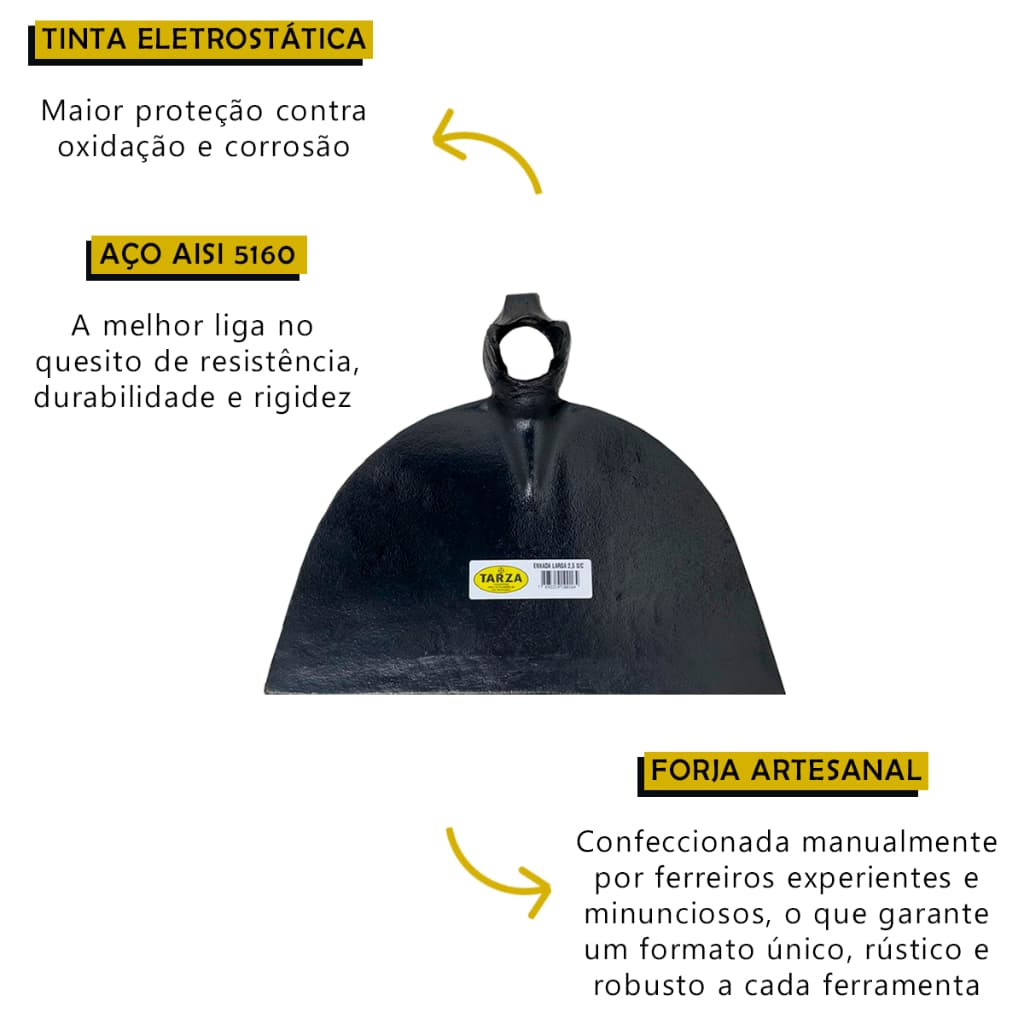 Enxada Larga Forjada 2.5 Sem Cabo