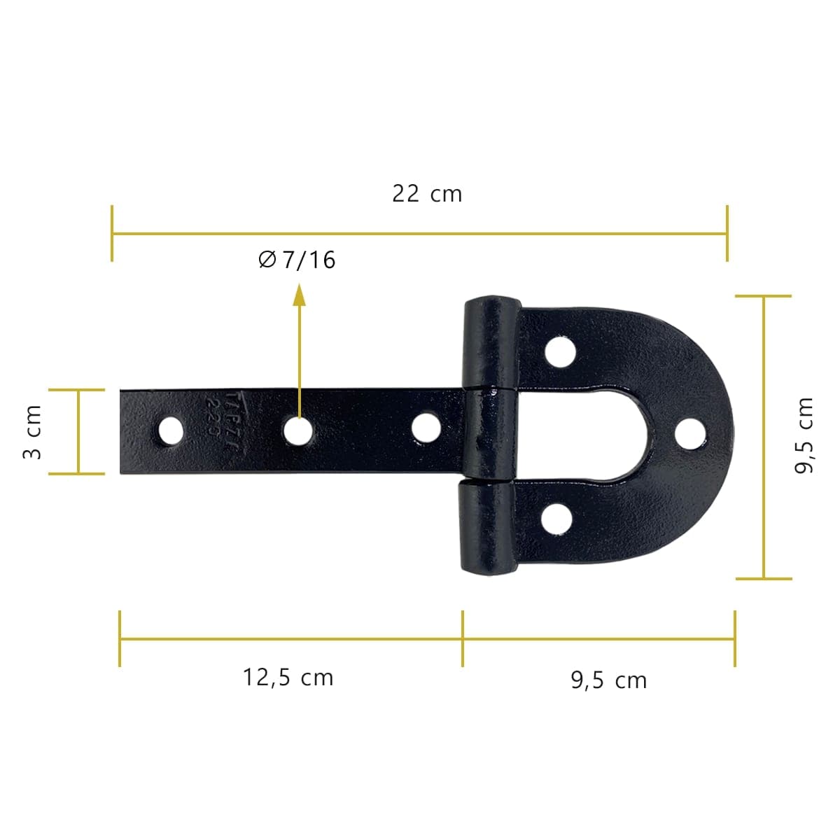 Par De Dobradiça Porteira Ferradura Forjada 220mm Tarza
