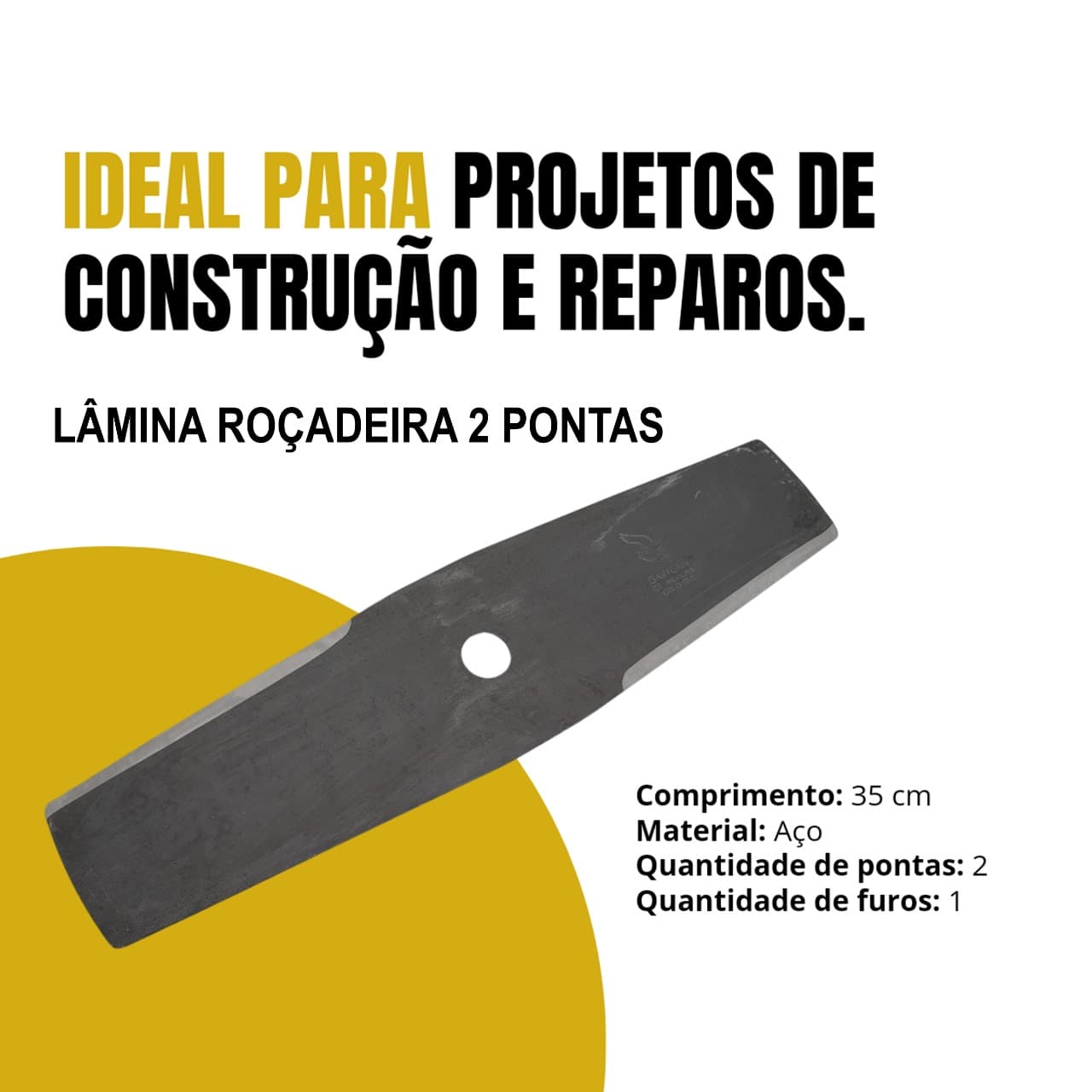 Lamina Roçadeira Duas Pontas 350 x 20 x 1,7MM