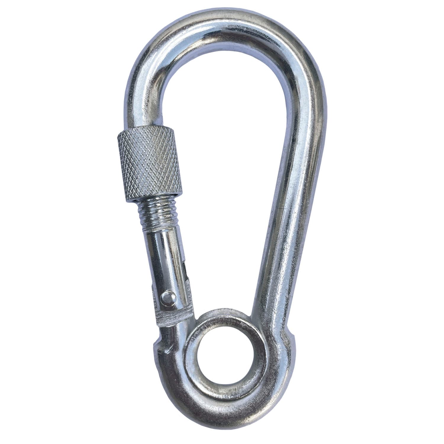Mosquetão De Aço C/ Trava Rosca Dupla 10 cm 350 KG