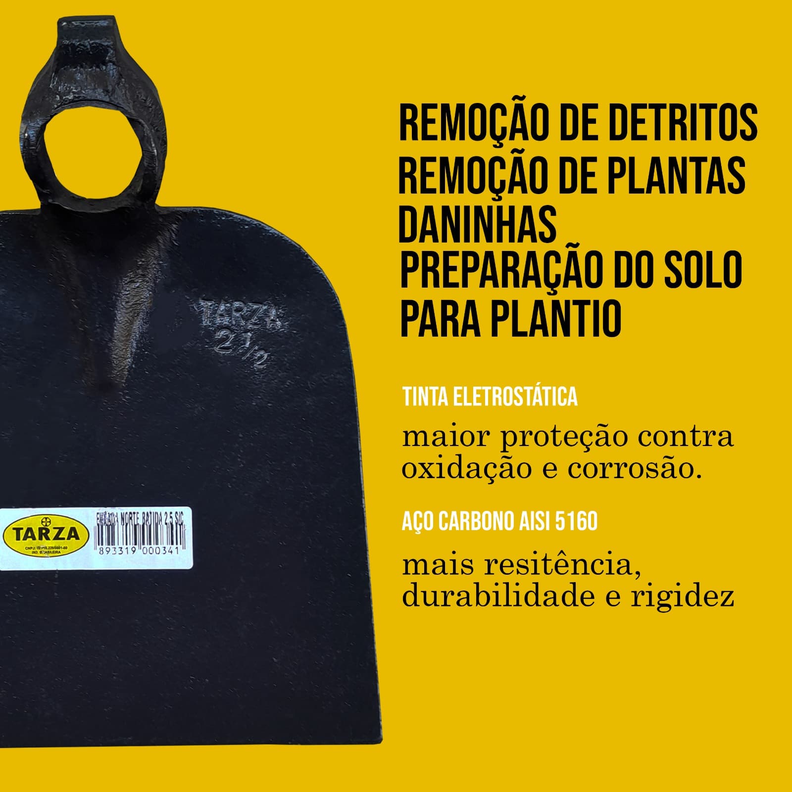 Enxada Norte BATIDA Forjada 2,5 Sem Cabo Tarza