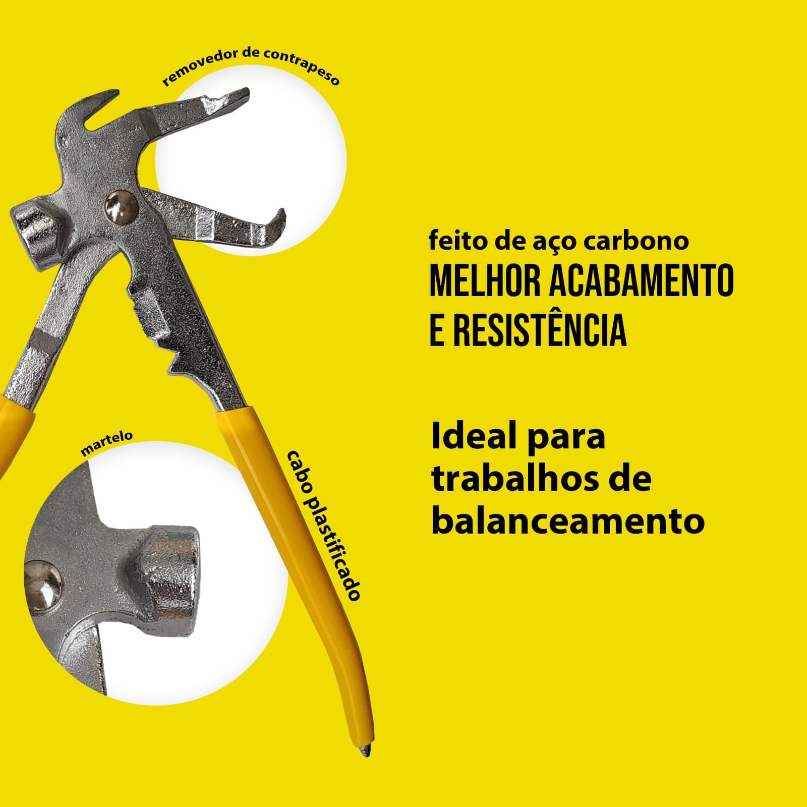 Alicate Martelo Mecânico Balanceador de Rodas Pneus 9" Pol