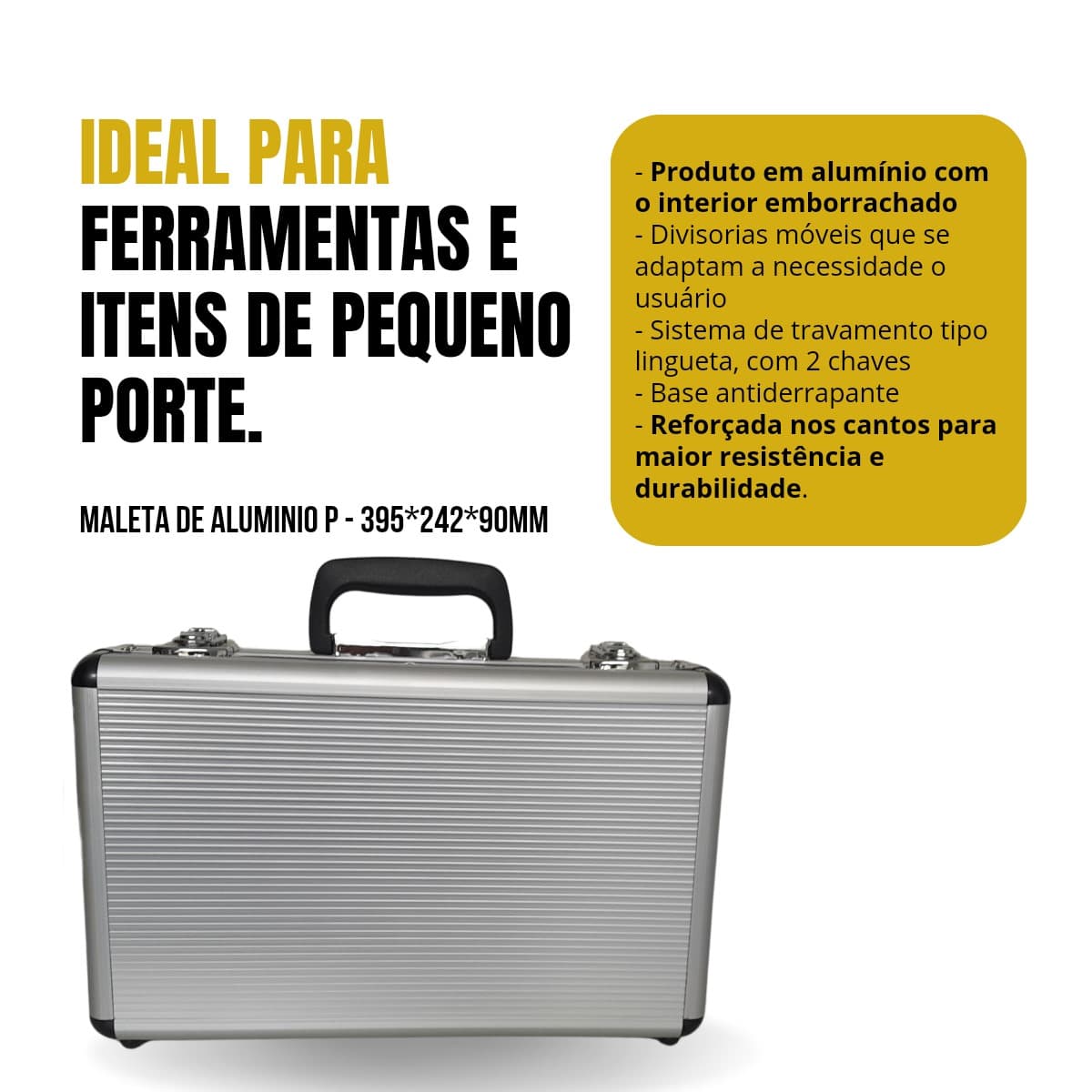 Maleta Organizadora Caixa de Ferramentas Alumínio Pequena