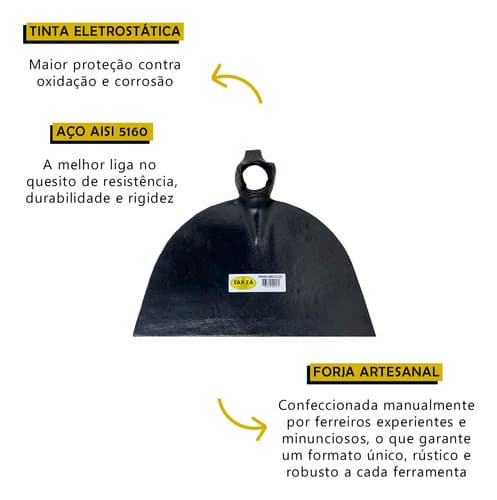 Enxada Larga Forjada 2.5 Sem Cabo TARZA