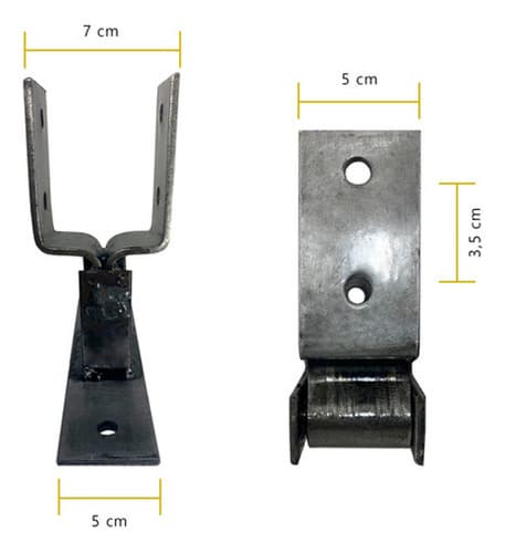 3 Dobradiça Porteira Boca De Lobo H 70mm