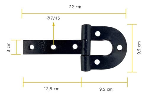 6 Dobradiça De Porteira Ferradura Forjada 220mm Tarza