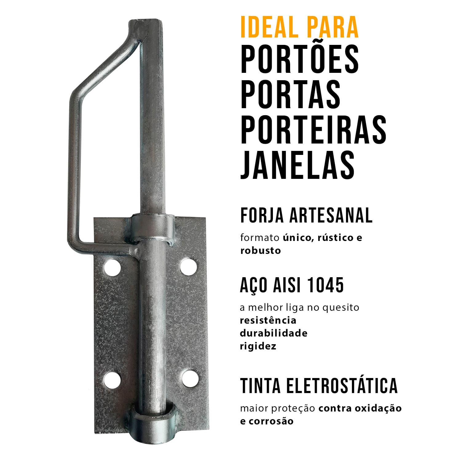 4 Un Tranca Tramela Ferrolho Salva Vidas 5/8 Pequena Curral