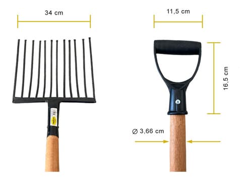 Forcado Profissional 12 Dentes Cabo Pá Garfo Cascalho Tarza