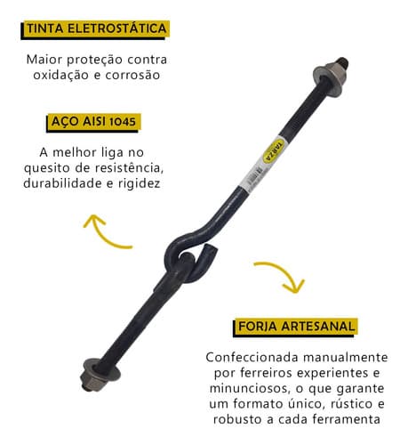 Par De Dobradiças Para Porteira Parafuso 3/4 Forjada Tarza