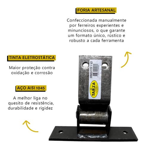 4 Dobradiça Para Porteira H 80cm Forjada Tarza