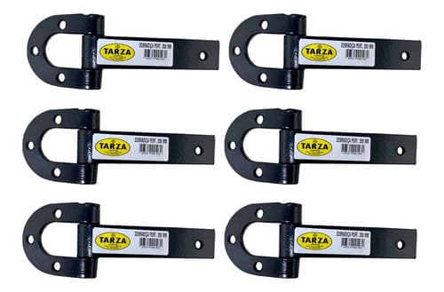 7 Dobradiça P/ Porteira Ferradura 200mm + 2 Trancas Forjadas