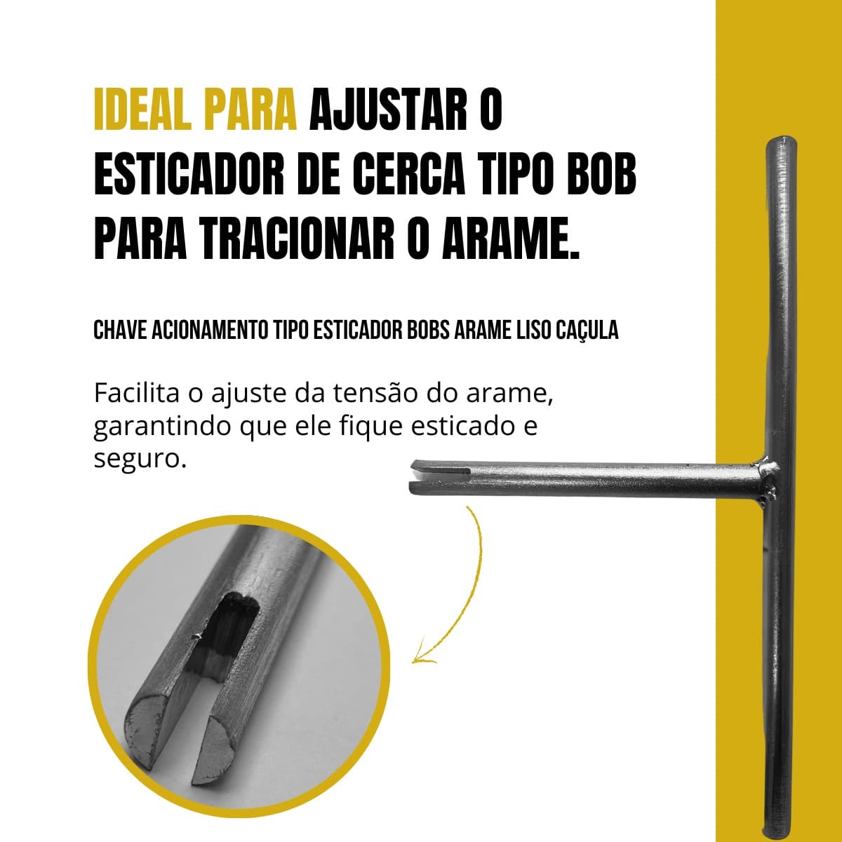 Chave Acionamento Tipo T Esticador bobs Cerca Arame Liso