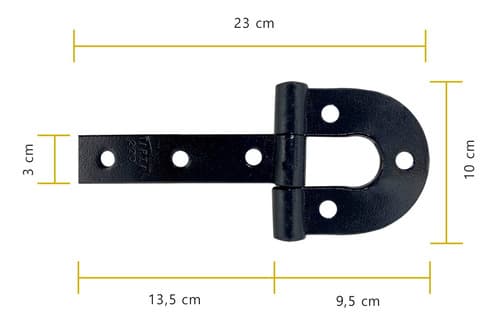 2 Un Dobradiça 220 Mm + 2 Un Tranca Metralhadora Tarza