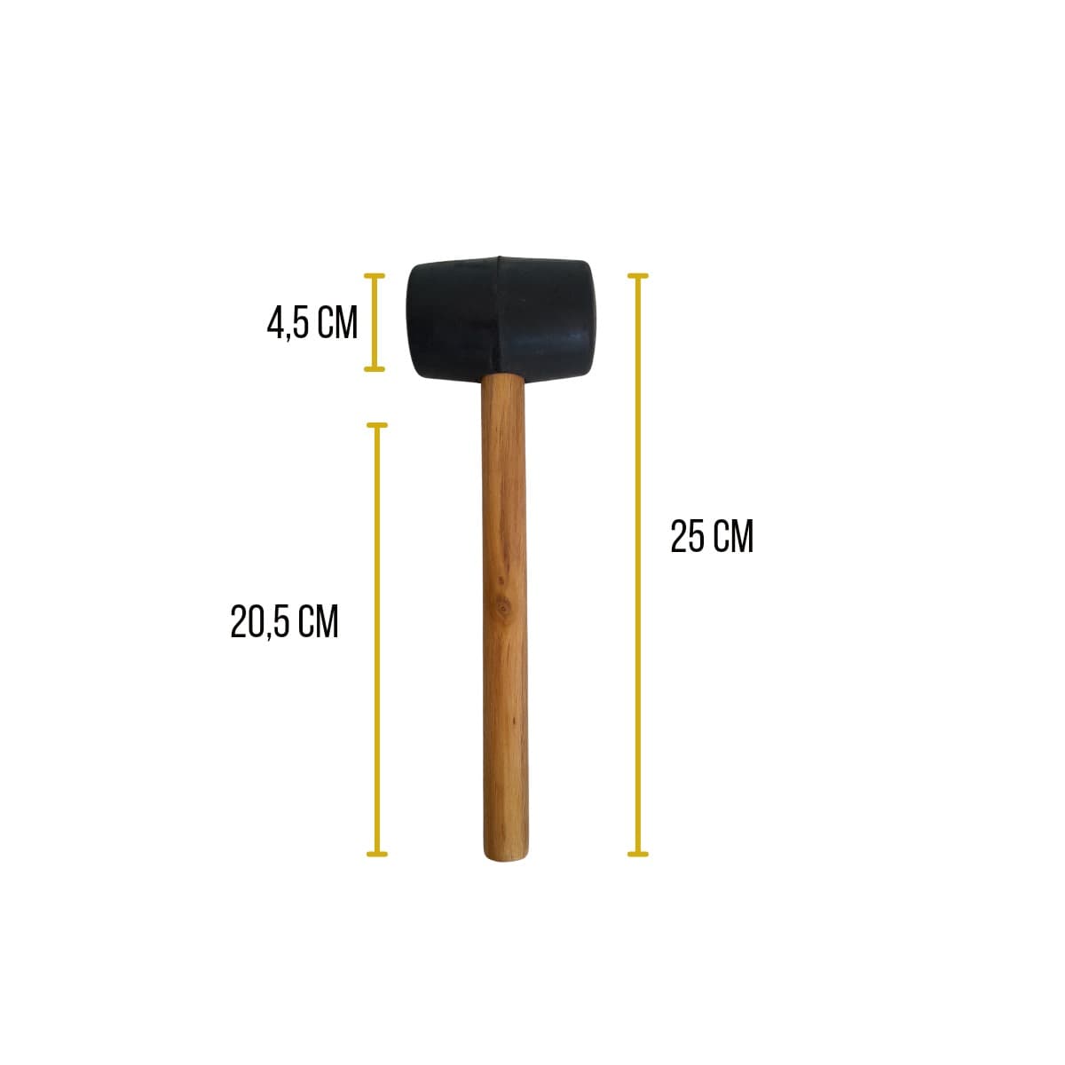 Martelo Borracha Preta 40mm Marreta Martelinho Piso 08oz