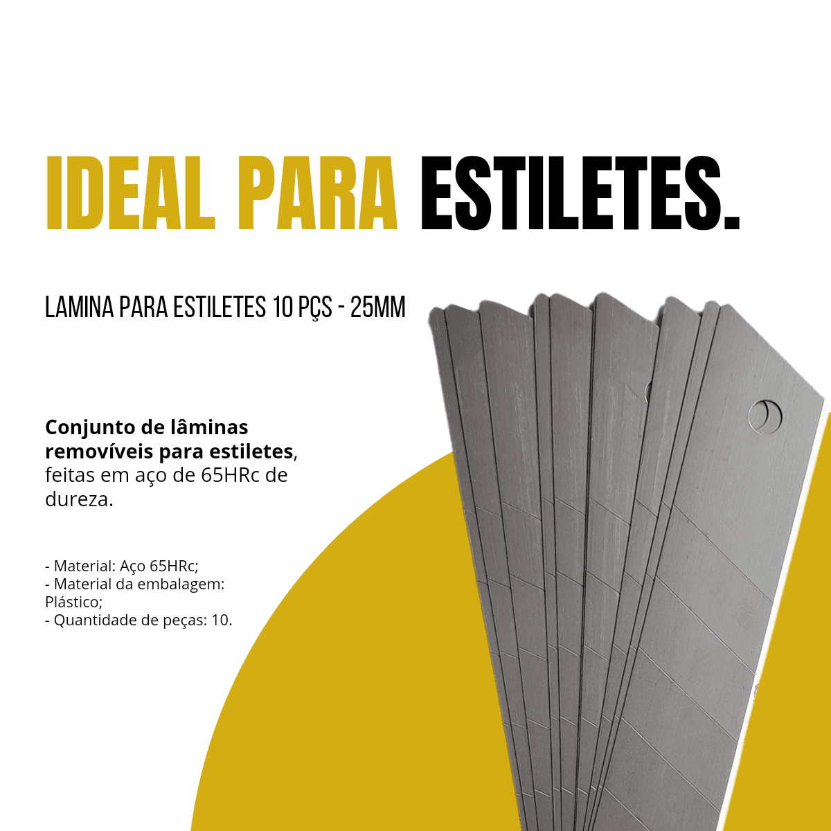 100 Laminas Para Estilete 25mm Aço Profissional