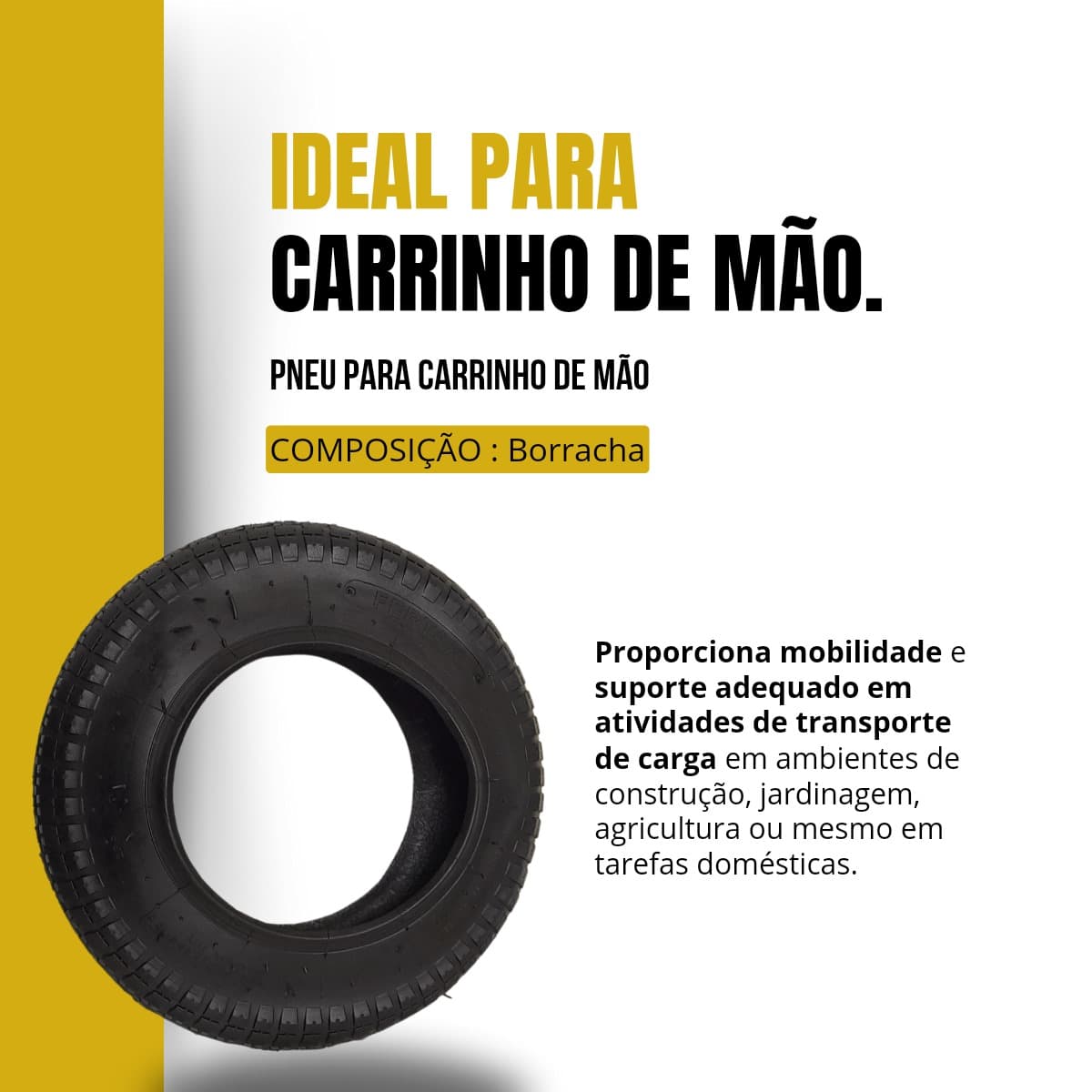 Pneu Para Carrinho De Mão 3.25 x 8