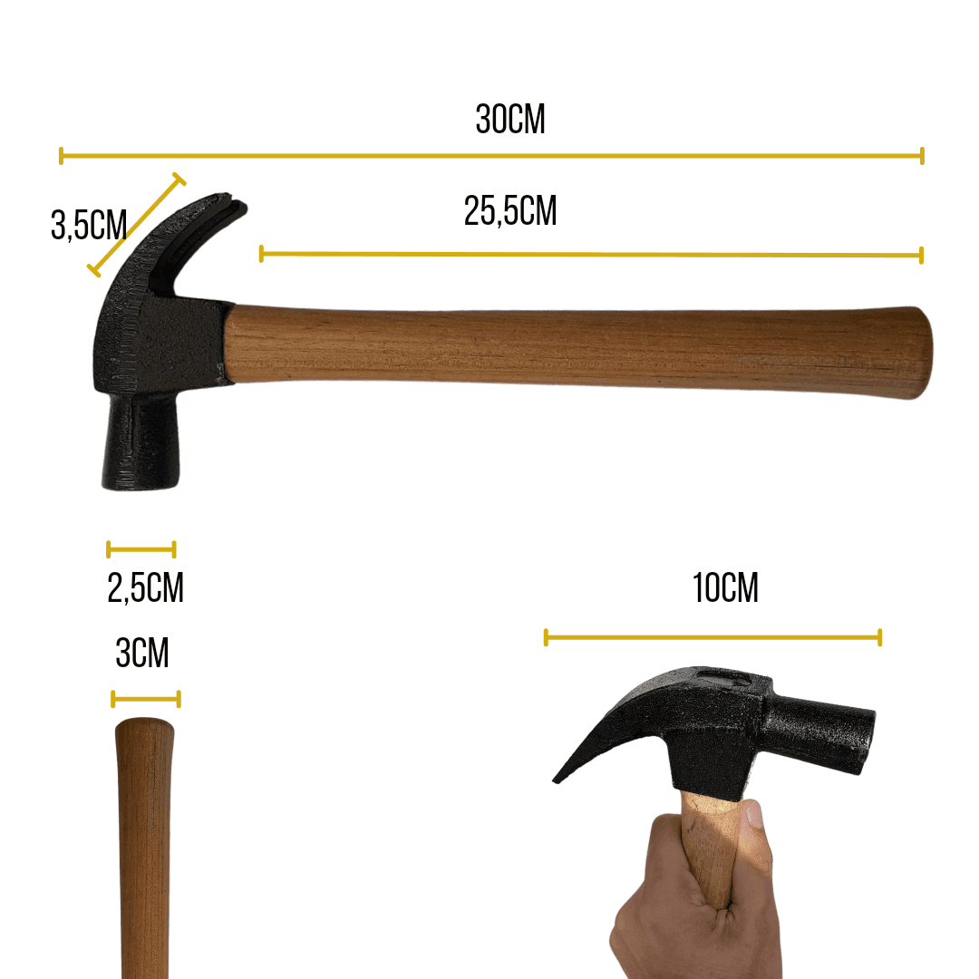 Martelo de Unha Com Cabo Madeira 27 cm