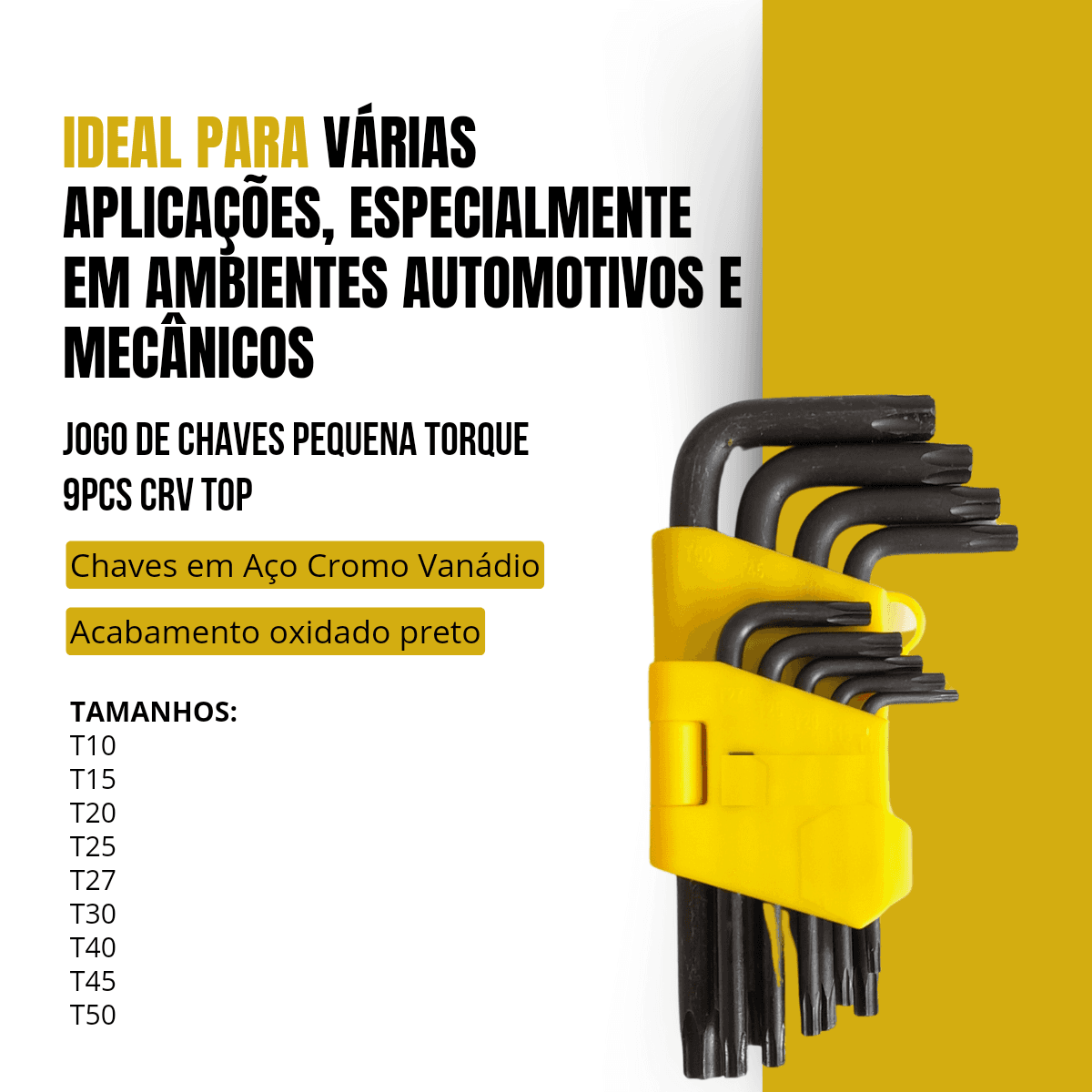 Jogo Chaves Torque Pequena Hexalobular 9 Peças Tipo L