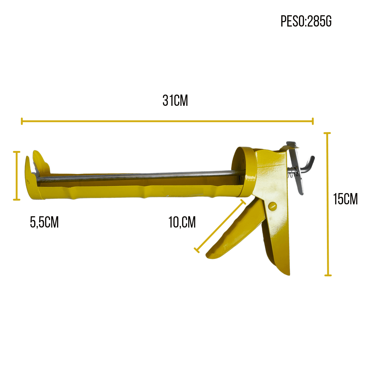 Pistola Aplicador Para Silicone Tubo Vedação 9 Polegadas