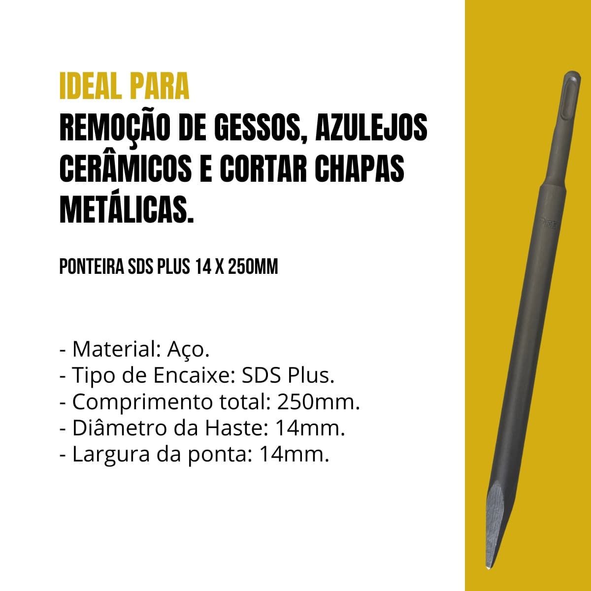 Ponteiro Para Marteletes Sds Plus 14 X 250mm
