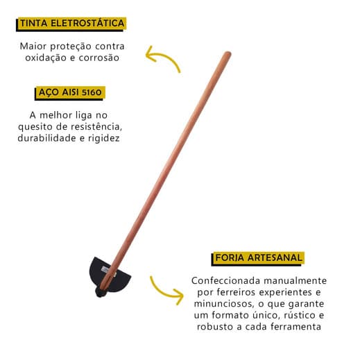 Enxada Para Jardim Forjada Tarza Com Cabo