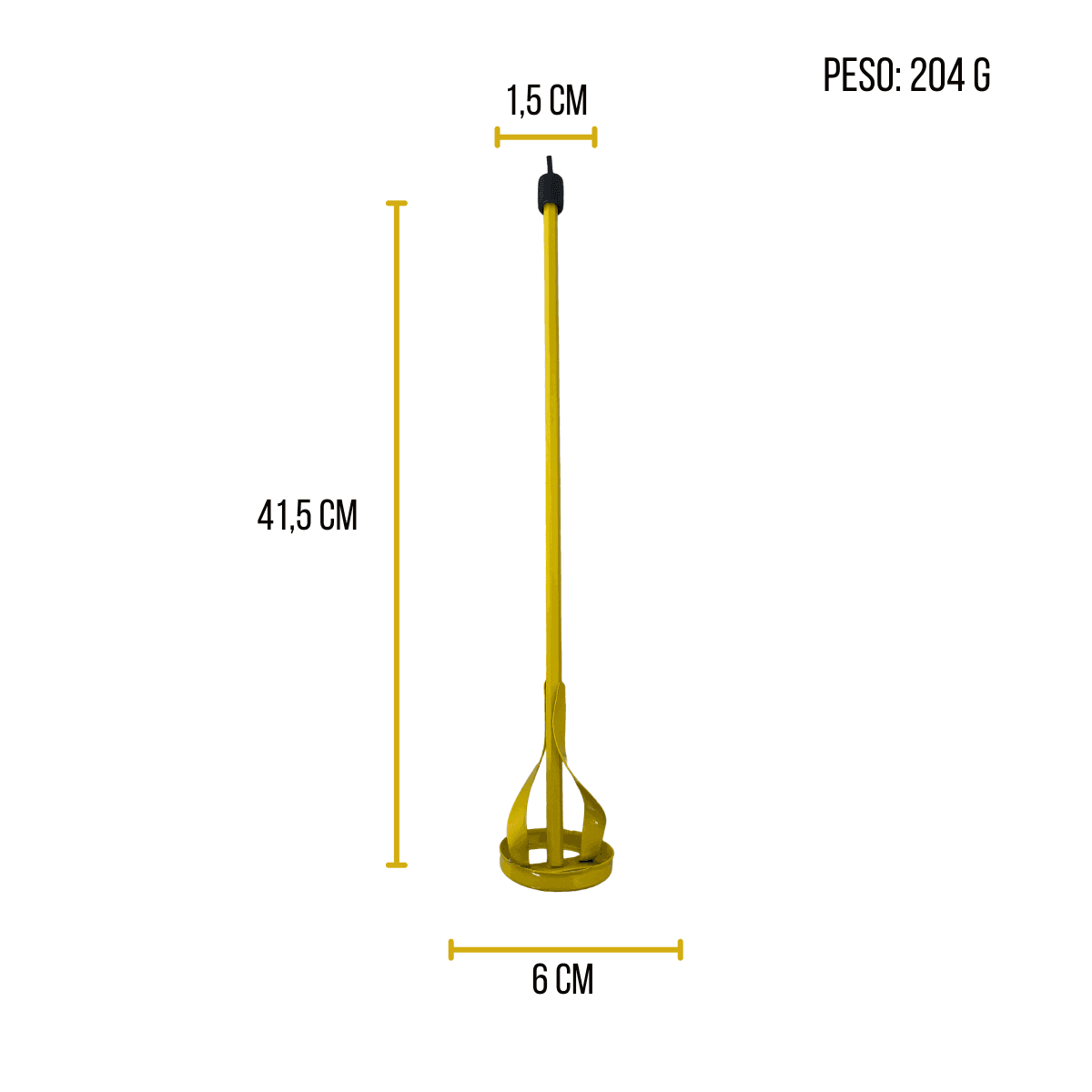 Misturador de Tinta 60x400mm Para Furadeira 110v/220v amarelo P