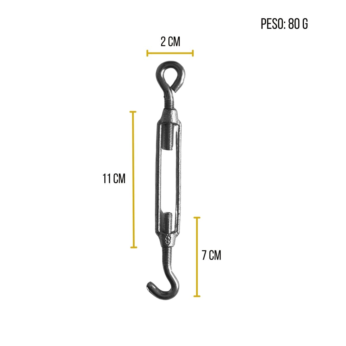 Esticador Para Cabo De Aço Gancho Olhal 5/16
