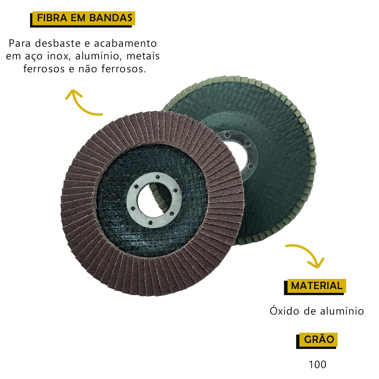 Disco de Lixa Flap Grão 100 4.1/2 -115mm TARZA