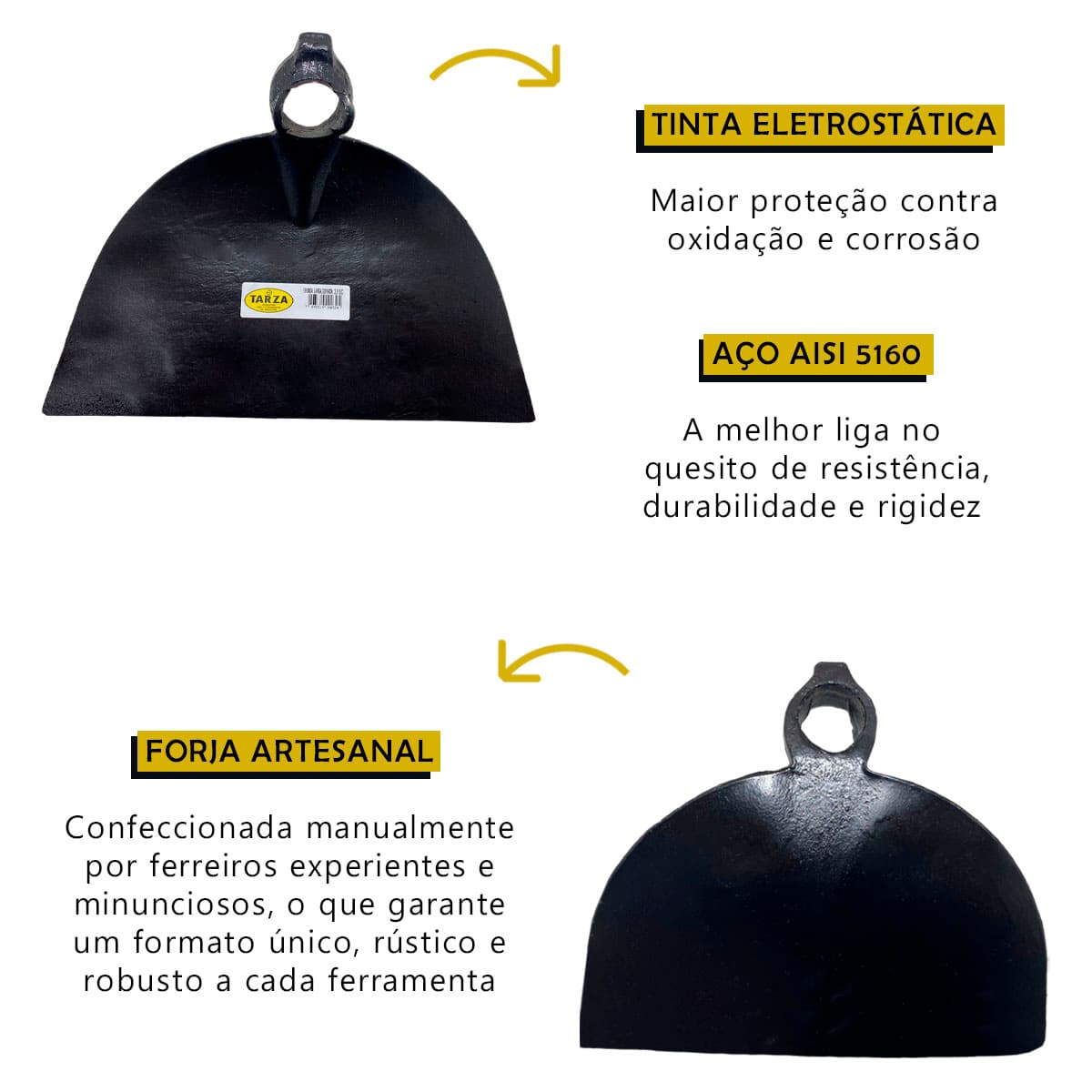 Enxada Larga Goivada Forjada Tarza 3,0 Sem Cabo